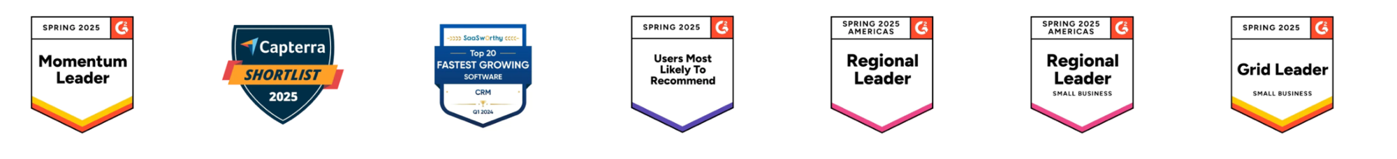 G2, Capterra and SaaSworthy certifications